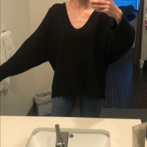 Free People Deep V neck oversized sweater
